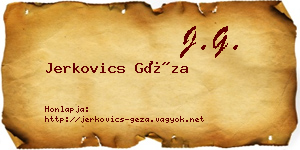 Jerkovics Géza névjegykártya